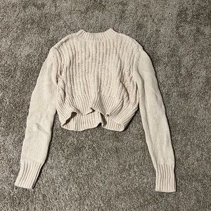 cream, cropped sweater